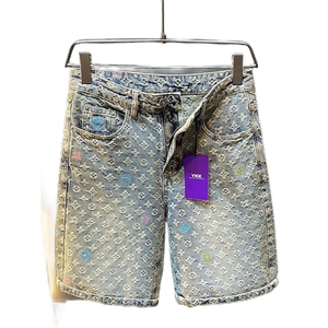 轻奢牛仔短裤男潮牌夏季新款提花工艺时尚宽松五分裤PL8813 P49,男装牛仔裤,星座1013-5