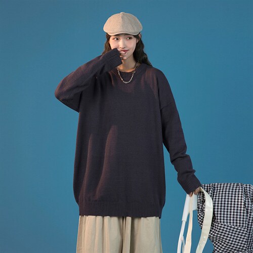 2023秋冬新款毛衣圆领纯色针织衫中性风男女上衣A161-2-M001-P35，男装针织衫/毛衣，电商A161-2
