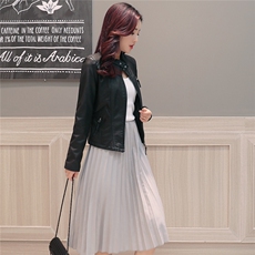 小皮衣女短款春秋款2025新款韩版修身时尚机车外套PU皮夹克潮，女装皮衣，缘衣格