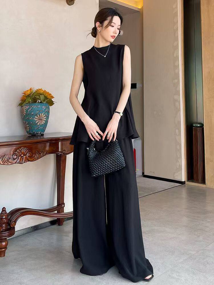 棉麻套装2025高端新款夏季时尚洋气设计感套装，女装套装/套裙，翩雅女装供货