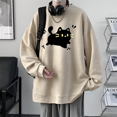 麂皮绒卫衣男大码重磅长袖t恤男JW81440-P35加绒款P45，男装T恤，电商A040