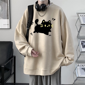 麂皮绒卫衣男大码重磅长袖t恤男 JW81440-P35 加绒款P45图片