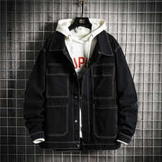 JK829-p70M-5XL网格ins牛仔夹克绣花破洞大码男日系CITYBOY，男装夹克，星座103A