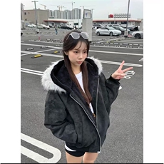 冬季大理石座山雕连帽绒毛刺绣外套棉服夹克XZ514-2-25106-特P100，男装夹克，星座514-2(原B239)