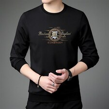 长袖圆领套头男秋季2023新款中年男士卫衣休闲时尚印花上衣，男装卫衣，电商B212（原钱塘6029）