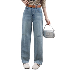 小个子镰刀牛仔裤美式复古阔腿裤高腰显瘦休闲裤宽松香蕉裤冬，女装牛仔裤，跑量工厂店