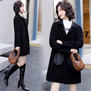 【现货】冬季新款优雅时尚加厚两面穿皮衣潮流抽绳收腰皮衣外套，女装皮衣，江南女神