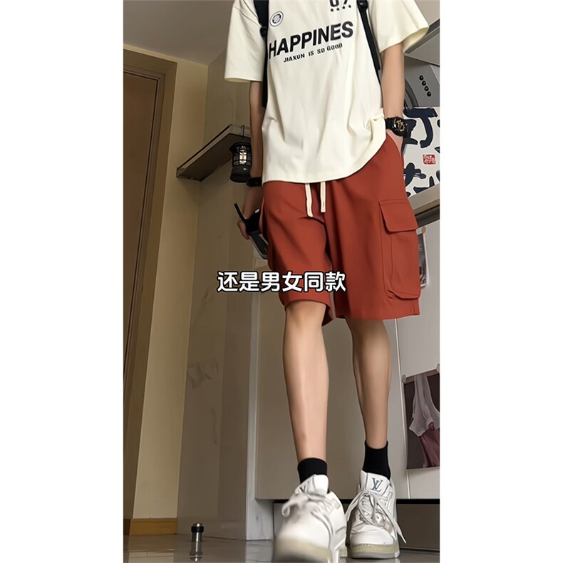 直播品质 水洗工装短裤男夏季宽松刺绣五分裤A405特P40图片