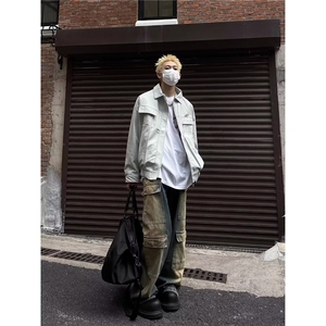 简约ins文艺百搭时尚机车皮夹克金属标夹克新款潮流慵懒日系流行图片