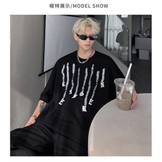 C495P24新款短袖短袖t恤男宽松潮牌百搭重磅纯棉T恤上，男装T恤，星座512-6