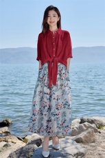 2026年春季女短袖宽松亲肤透气薄苎麻文艺/优雅，女装衬衫，江南依恋