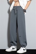 2023夏款冰丝薄款垂感灰墙风男透气贴标束脚休闲九分裤K23697-P35，男装休闲裤，电商A082