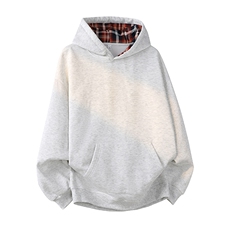 抖音得物高品质美式高街重磅结构设计假两件格子连帽卫衣外套W106，男装卫衣，电商A486