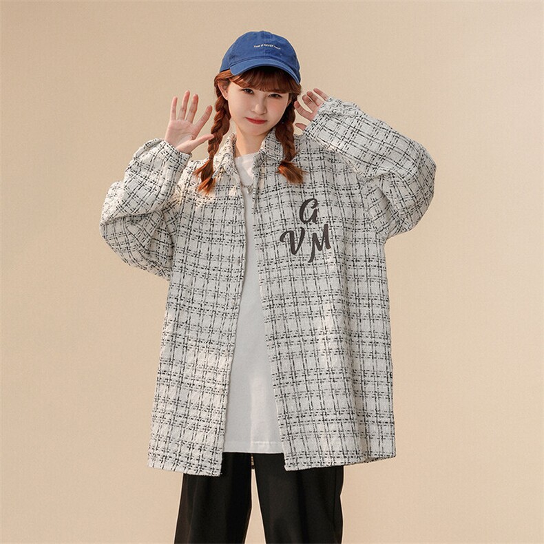 中性风小香风长袖衬衫大码M-5XL中性风情侣潮衬衫男CCS8019P45，男装衬衫，星座227-7