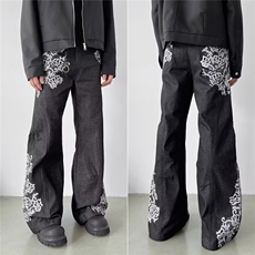 1506-1/K91841/P53男款个性字母牛仔裤嘻哈ins潮高街潮流痞帅长裤，男装牛仔裤，星座1506-1