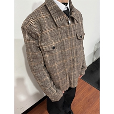 XZ1005-1-TTH002236-特P90威尔士亲王千鸟格座山雕外套cleanfit，男装棉衣，星座1005-1