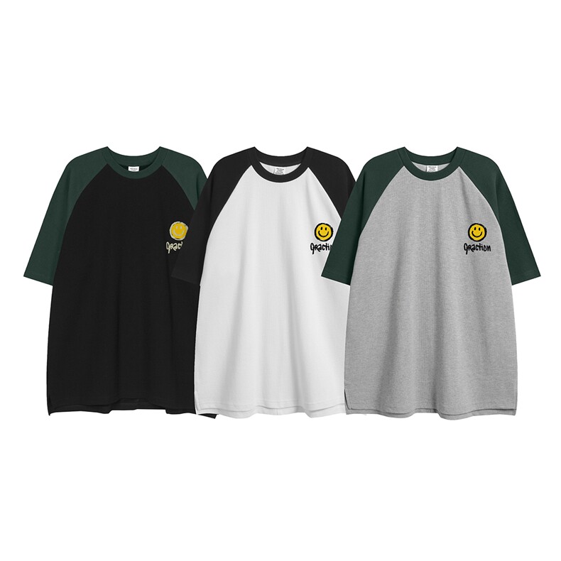 白底23新款夏季重磅280克华夫格圆领百搭短袖T恤DT363P45控68,男装T恤,电商A247-1