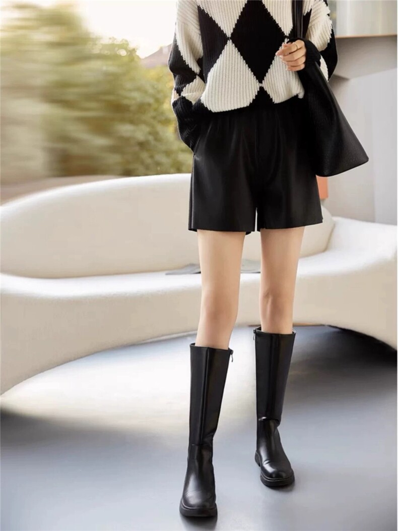 百搭绵羊皮松紧腰伞裙，女装短裤/热裤，禾雯电商供货