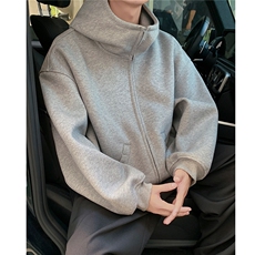 秋装500克大廓型情侣连帽卫衣oversisz厚拉链外套男女H1008P88，女装短外套，电商A341