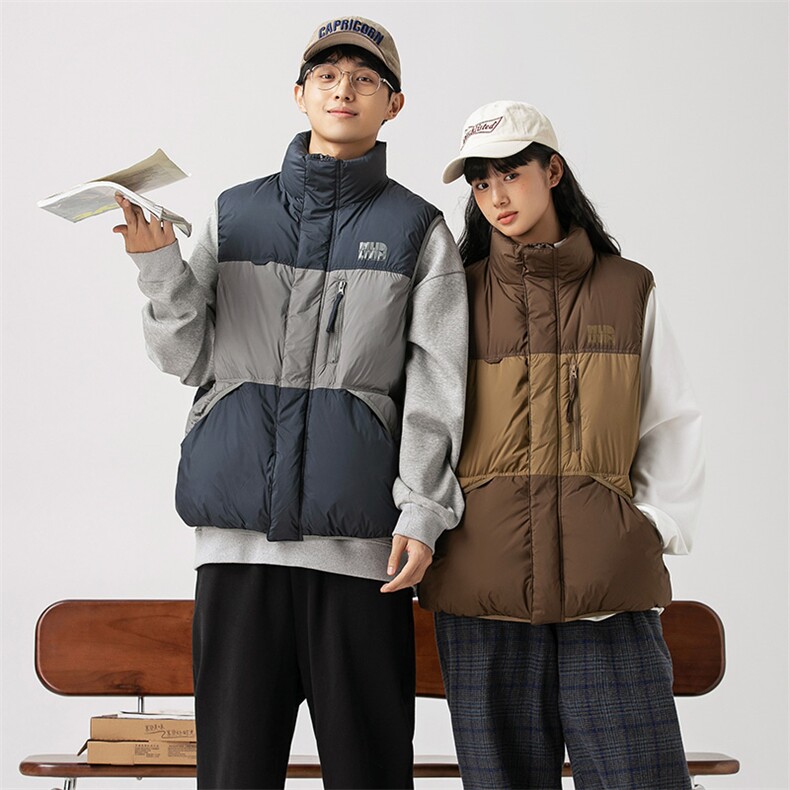 2026冬季新款男日系潮牌立领白鸭绒羽绒服马甲加厚外套YR26-F199图片