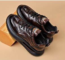 新款厚底真皮老爹鞋男潮鞋头层牛皮欧洲站运动休闲鞋，女鞋马丁靴，电商A223