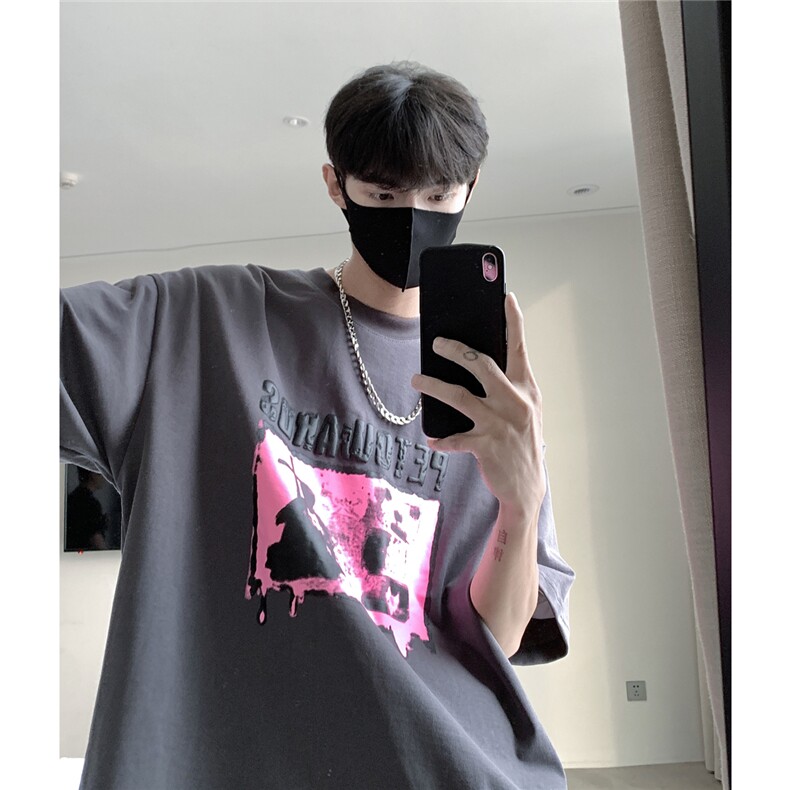破碎发泡模糊印花T恤短袖五分半袖打底衫XT21-P40控58,男装T恤,星座216(原A116)