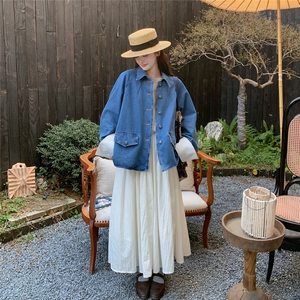 撞色拼接牛仔外套女春夏2025新款百搭减龄超火爆款超好看夹克上衣图片