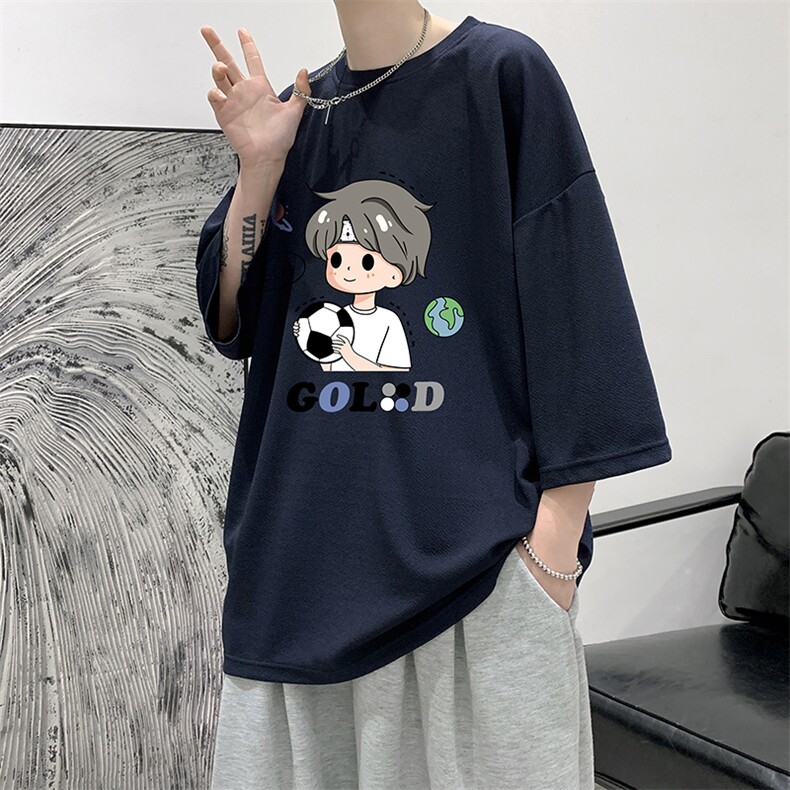 Q11207-P30春夏季七分袖t恤男大码五分袖男短袖中袖大皂风,男装T恤,电商A040