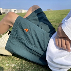 抖音品质潮流刺绣小标五分裤宽松沙滩裤B315-K23352-特p20控38，男装休闲裤，电商B315