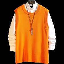 网格秋季简约纯色坎肩针织背心男时尚款马甲外套A090-MJ23P40限58，男装背心/马甲，电商A089-1