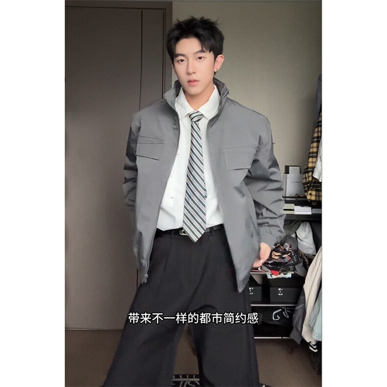 特P60 无差价新款设计潮流春秋时尚夹克外套-HJ5802 港风自拍图片