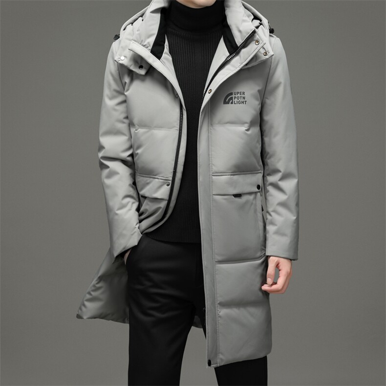 2023冬季纯色长款羽绒服厚款保暖鸭绒休闲外套男装ZELD9825-P355,男装羽绒服,电商B212（原钱塘6029）