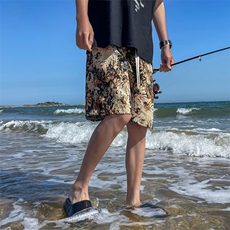 夏季新款提花冰丝短裤速干薄款宽松休闲运动沙滩五分裤，男装牛仔裤，星座410-6（原星座1304-1）
