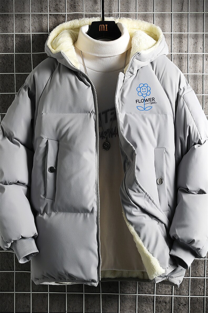 加厚加绒连帽棉衣男大码棉服男面包服男网格MY16274-P100,男装棉衣,电商A040A