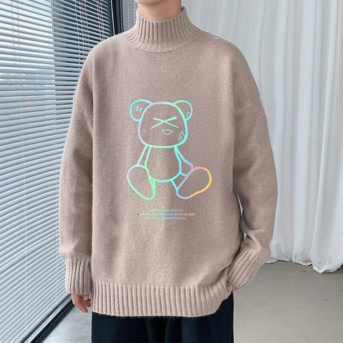 M18139-P45加绒款-P65半高领毛衣男士大码针织衫男毛线衣男,男装针织衫/毛衣,电商A040