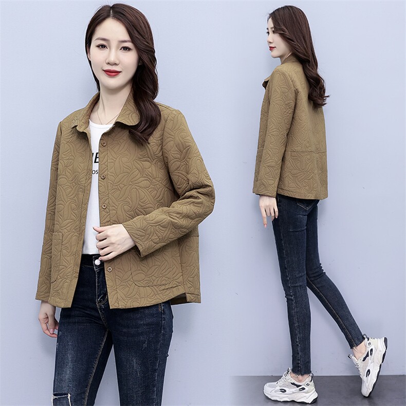2024年秋季新款时尚气质休闲短款风衣棉外套女春秋款宽松百搭，女装中老年女装，妃曼