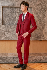 男士西服套装2023长袖正装礼服商务休闲修身一粒单排扣西服西裤图片