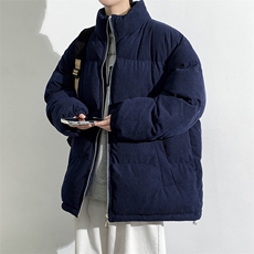 冬上新青少年加棉加厚棉服潮纯色宽松立领棉衣外套男女6223-P100，男装棉衣，电商A441-1