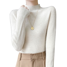 半高领加厚打底衫女2025春秋新款时髦配大衣修身内搭超保暖针织衫，女装羊绒衫，暖习羊绒