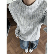 装慵懒麻花条纹针织衫男修身长袖卫衣亨利领扭绳毛衣M1526，男装针织衫/毛衣，星座1116A（原606A-3）