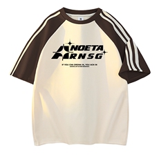 杏色拼咖啡袖