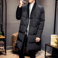2020冬季新款男装中国风中长款外套加厚盘扣棉衣M08-P155灰墙，男装棉衣，电商B277(原6028)