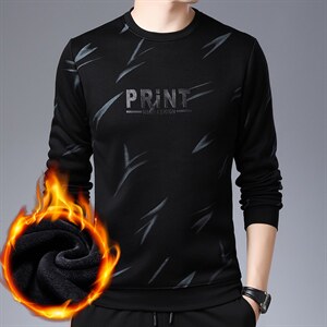 男装加绒卫衣男2023秋季新款中青年商务休闲宽松士圆领长袖上衣,男装卫衣,电商B212（原钱塘6029）