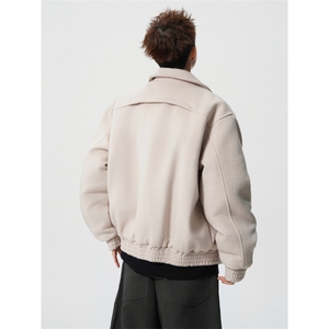 706-LK8025-P108  现货  冬季复古男士飞行棉服宽松呢料夹棉外套图片