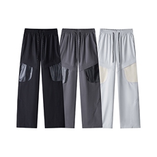 白底平铺立体拼接PU皮冲锋裤男特大码防风防水登山工装裤KZ016P53，男装休闲裤，电商B312