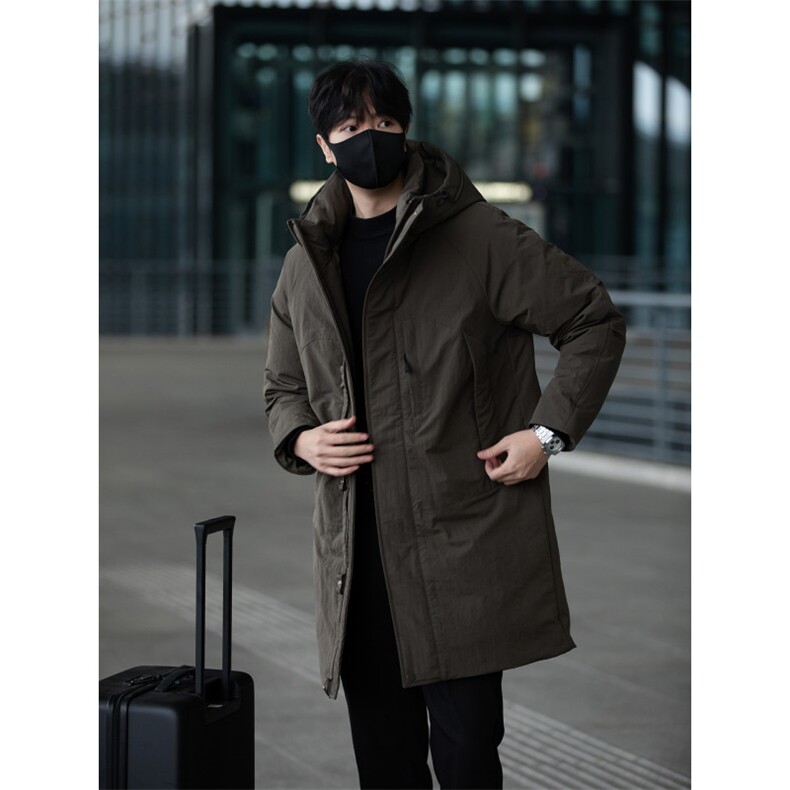 鹅绒服标50街拍男士中长款连帽鹅绒羽绒服保暖外套8629-P325,男装羽绒服,电商B328