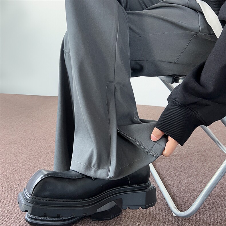 01美式高街微喇廓形西裤显瘦百搭vibe休闲裤XZ211-1-K2412-P60，男装西裤，星座211-1