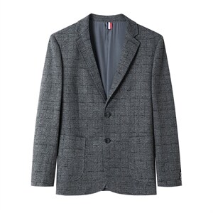 夹克男春秋季商务休闲宽松西服薄款中年男士平驳领外套西装潮图片