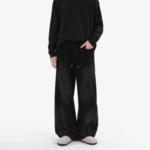 美式阔腿运动卫裤男直筒高腰宽松弯刀休闲裤子513ACK2441P42图片