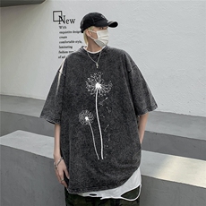 XZ203-SX277-P3824新品风蒲公英印花短袖水T恤，男装T恤，星座203